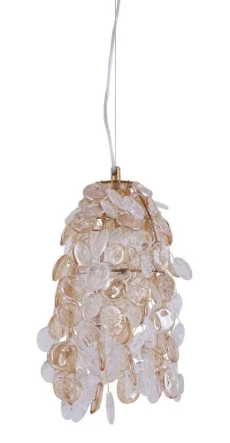 Светильник подвесной TENERIFE SP3 Crystal Lux прозрачный янтарный 3 лампы, основание золотое в стиле флористика современный  фото 3